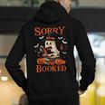 Sorry I'm Booked Ghost Reading Book Lover Teacher Halloween Men's Hoodie Back Print, funny gift