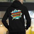 Superhero Teacher Retro Comic Teaching Superpower Men's Hoodie Back Print, funny gift