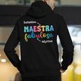 Sustantivo Maestra Fabulosa Adjetivo Spanish Teacher Men's Hoodie Back Print, funny gift