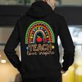 Teach Love Inspire Rainbow Leopard Cheetah Print Teacher Men's Hoodie Back Print, funny gift Teach Love Inspire Rainbow Leopard Cheetah Print Teacher Men's Hoodie Back Print, funny gift