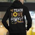 TEACH LOVE INSPIRE Teacher Sunflower Appreciation Men's Hoodie Back Print, funny gift