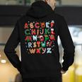 Teacher Christmas Alphabet Back To School Holiday Learning Men's Hoodie Back Print, funny gift