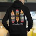Teacher Life Teach Love Inspire Pencils Inspirational Women Men's Hoodie Back Print, funny gift Teacher Life Teach Love Inspire Pencils Inspirational Women Men's Hoodie Back Print, funny gift
