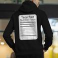 Teacher Nutrition Facts Teachers Nutritional Fact Men's Hoodie Back Print, funny gift Teacher Nutrition Facts Teachers Nutritional Fact Men's Hoodie Back Print, funny gift