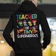 Teacher Of Tiny Superheroes Teach 100th Day Of School Men Women Girls Kids Men's Hoodie Back Print, funny gift