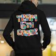 Team 5th Grade Building Blocks Bricks Theme Teacher Team For Men Women Kids Men's Hoodie Back Print, funny gift