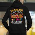 Thankful For My 1st Grade Turkeys Thanksgiving Teacher Fall Men's Hoodie Back Print, funny gift