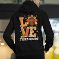Thanksgiving Love Third Grade Teacher Turkey Autumn Fall Men Women Girls Kids Men's Hoodie Back Print, funny gift