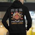 Thanksgiving Teacher Turkey Lets Eat Kids Punctuation Men's Hoodie Back Print, funny gift Thanksgiving Teacher Turkey Lets Eat Kids Punctuation Men's Hoodie Back Print, funny gift