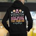 Tiny People Help Do Big Things Nursery Teacher Men's Hoodie Back Print, funny gift