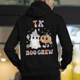 TK Boo Crew Retro Groovy Halloween Floral Ghost TK Teacher Men Women Kids Men's Hoodie Back Print, Groovy Teacher Hoodies, funny gift