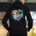 TK Teacher Transitional Kindergarten Heart Back To School Men's Hoodie Back Print, funny gift