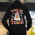 Trick Or Teach Cute Floral Ghost Teacher Halloween Costume Men's Hoodie Back Print, funny gift Trick Or Teach Cute Floral Ghost Teacher Halloween Costume Men's Hoodie Back Print, funny gift
