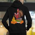 Turkey Reading Books Fall Thanksgiving Teacher Book Men's Hoodie Back Print, funny gift Turkey Reading Books Fall Thanksgiving Teacher Book Men's Hoodie Back Print, funny gift
