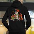 Turkey Reading Books Fall Thanksgiving Teacher Librarian Men's Hoodie Back Print, funny gift