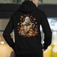 Vintage Ghost Book Reading Pumpkin Gothic Halloween Teachers Men Women Kids Men's Hoodie Back Print, funny gift