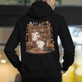 Vintage Ghost Book Reading Pumpkin Gothic Halloween Teachers Men's Hoodie Back Print, funny gift