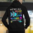We'Re All Different But We Swim Together Elementary Teacher Men's Hoodie Back Print, funny gift We'Re All Different But We Swim Together Elementary Teacher Men's Hoodie Back Print, funny gift