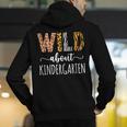 Wild About Kindergarten Teacher Leopard Print Men's Hoodie Back Print, funny gift