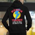 Wonder Teacher Costume Shirt Teacher Halloween Costume Tee Men's Hoodie Back Print, funny gift