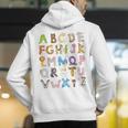 ABC Animals Alphabet Graphic Boys Girls Kindergarten Teacher Men's Hoodie Back Print, funny gift