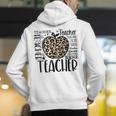 Back To School Teacher Life Apple Leopard Teacher Women Men's Hoodie Back Print, funny gift