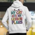 My Cat Ate My Lesson Plans Teacher Cat Humor Men's Hoodie Back Print, funny gift