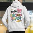 Cute Hello Second Grade Back To School Coquette Teacher Girl Men's Hoodie Back Print, funny gift