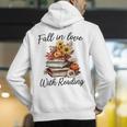 Fall In Love With Reading Book Autumn Teachers Pumpkins Men's Hoodie Back Print, funny gift