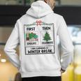First Educate Then Celebrate Christmas Teacher Winter Break Men's Hoodie Back Print, funny gift