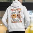 Groovy Pumpkin Spice Makes Teacher Nice Fall Thanksgiving Men's Hoodie Back Print, Groovy Teacher Hoodies, funny gift