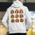 Halloween Teacher Fall Book Pumpkin Retro Reading Men's Hoodie Back Print, funny gift