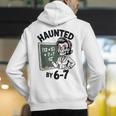 Haunted 67 Skeleton Math Teacher Halloween Costume Math Pun Men's Hoodie Back Print, funny gift Haunted 67 Skeleton Math Teacher Halloween Costume Math Pun Men's Hoodie Back Print, funny gift