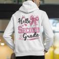Hello Second Grade First Day Of School Coquette Teacher Girl Men's Hoodie Back Print, First Grade Teacher Hoodies, funny gift
