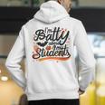 I'm Batty About My Students Watercolor Bat Teacher Halloween Men's Hoodie Back Print, funny gift
