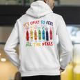 Its Okay To Feel All The Feels Mood Color Crayons Teacher Men's Hoodie Back Print, funny gift Its Okay To Feel All The Feels Mood Color Crayons Teacher Men's Hoodie Back Print, funny gift