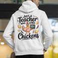 Just a Teacher Who Loves Chickens Chicken Farm Animal Lover Men's Hoodie Back Print, funny gift