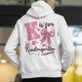 K Is For Kindergarten Teacher Coquette Bow Back To School Men's Hoodie Back Print, funny gift K Is For Kindergarten Teacher Coquette Bow Back To School Men's Hoodie Back Print, funny gift