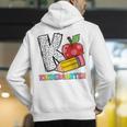 K Is For Kindergarten Teacher Pencil Apple Back To School Men's Hoodie Back Print, funny gift