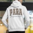 Leopard Paraprofessional Back To School Para Squad Teacher Men's Hoodie Back Print, funny gift