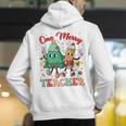 One Merry Teacher Groovy Christmas Tree Pjs Xmas Teacher Men's Hoodie Back Print, Groovy Teacher Hoodies, funny gift