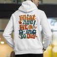 Retro PE Teacher What Are We Doing Today School Coach Women Men's Hoodie Back Print, Pe Teacher Hoodies, funny gift