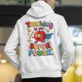 Retro Teaching Is My Superpower Apple Teacher Appreciation Men's Hoodie Back Print, funny gift