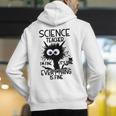 Science Teacher Appreciation Merch -Adults -Youth Grey Classic Fit Modern Science Theme Cartoon Men's Hoodie Back Print, Science Teacher Hoodies, funny gift