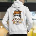 STEM Teacher Messy Bun Fall Vibes Autumn Thanksgiving Men Women Men's Hoodie Back Print, funny gift