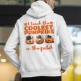 I Teach The Cutest Pumpkins Halloween Teacher Cat Lover Men's Hoodie Back Print, funny gift