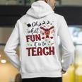 Teachers Oh What Fun It Is To Teach Cute Red Plaid Reindeer Men's Hoodie Back Print, funny gift