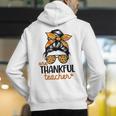 Thanksgiving Shirt Teacher Women Messy Bun Thankful Teacher Men's Hoodie Back Print, funny gift Thanksgiving Shirt Teacher Women Messy Bun Thankful Teacher Men's Hoodie Back Print, funny gift