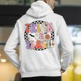 Trick Or Teach Retro Groovy Halloween Teacher Men's Hoodie Back Print, Groovy Teacher Hoodies, funny gift