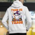Trick Or Teach Teacher Halloween Ghost Pencil Floral Men's Hoodie Back Print, funny gift